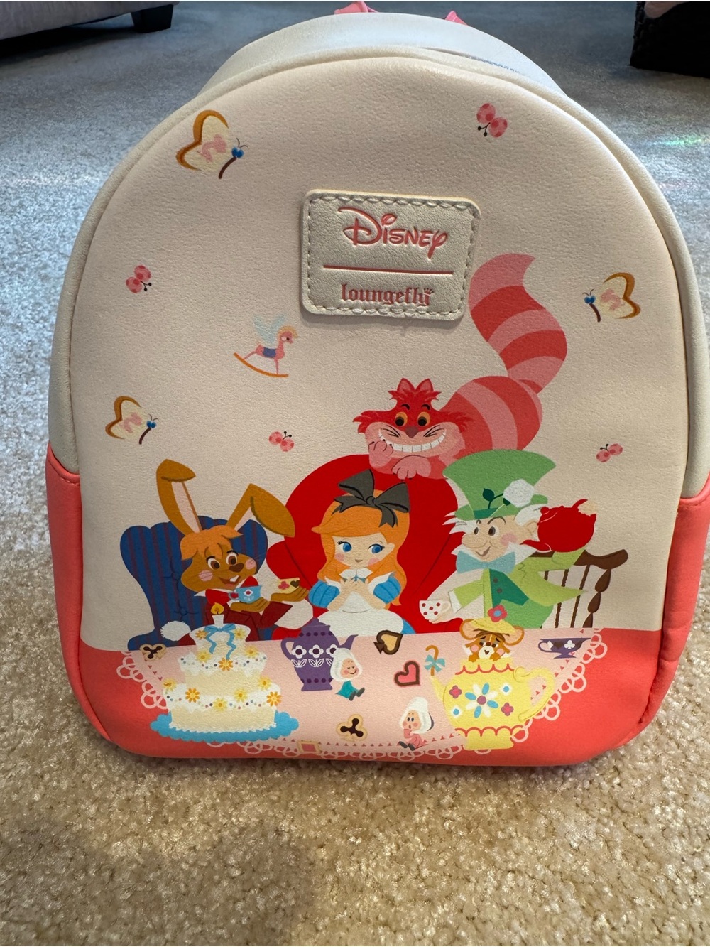 Loungefly Kids Alice in Wonderland Cream Pink Mini Backpack